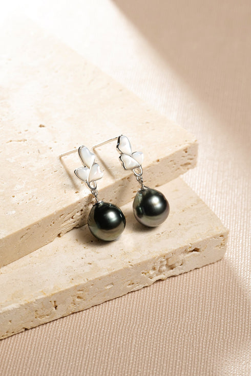 Butterfly Baroque Tahitian Pearl Earrings